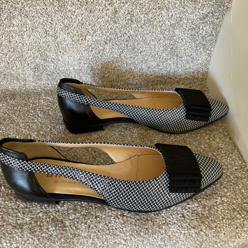 Brunate Black flats size 38 1/2 European, 8 1/2 in US